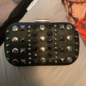 Black studded small clutch